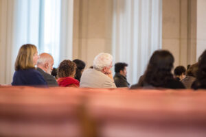 Devotions in the auditorium of the Baha'i House of Worship, Wilmette Illinois.