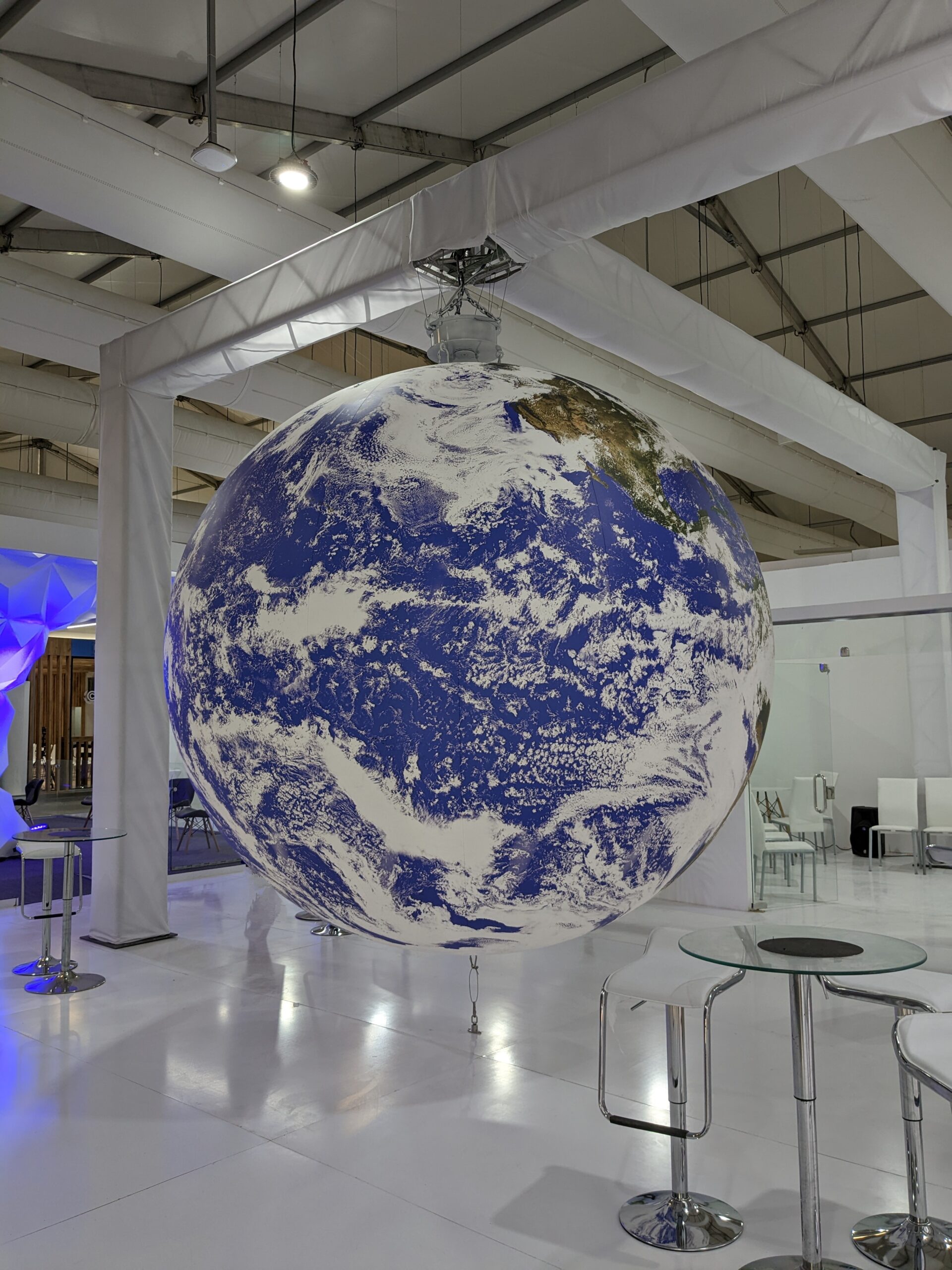 A large indoor model of the planet Earth