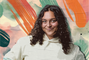 Juliette Ruhieh Clark with a painterly background.