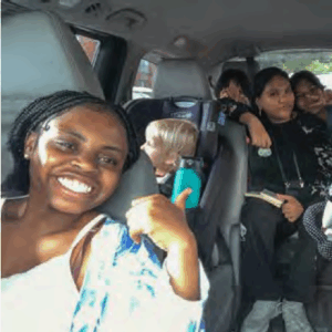 Interior view of a group of women from the Roger's Park nucleus. 